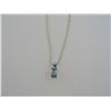 Image 2 : BLUE TOPAZ SOLITAIRE NECKLACE - 1 CT EMERALD CUT TOPAZ, STERLING SILVER