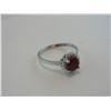 Image 2 : RED RUBY SOLITAIRE RING - I CT ROUND CUT RUBY, 4 CLAW SETTING, STERLING SILVER