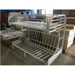 WHITE METAL BUNK BED SET - UNASSEMBLED