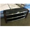 Image 1 : WOOD & STAINLESS FRAME GLASS ENTERTAINMENT STAND