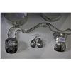 Image 2 : FIRST NATIONS JEWELLERY SET - NECKLACE, EARRINGS, PIN AND BRACELETS, SMALL BOX OF ASSORTED