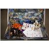 Image 2 : JEWELLERY BOX FILLED WITH JEWELLERY AND BIN OF MISC ELECTRONICS