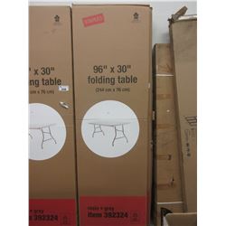 NEW STAPLES 96 X 30" FOLDING TABLE