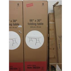 NEW STAPLES 96 X 30" FOLDING TABLE