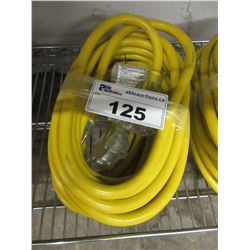 2 NEW 25' YELLOW CONTRACTOR EXTENSION CORDS