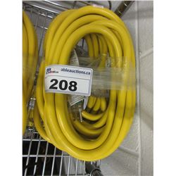 2 NEW 25' HEAVY DUTY YELLOW 3 PRONG EXTENSION CORDS