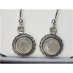 STERLING SILVER MOONSTONE (APP. 8CTS) EARRINGS