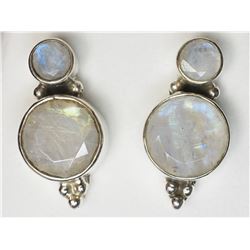 STERLING SILVER MOONSTONE (APP. 20CTS) EARRINGS