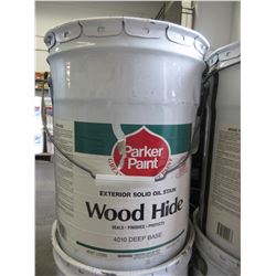 5 GALLON PALE OF PARKER PAINTS WOOD HIDE EXTERIOR SOLID OIL STAIN