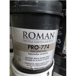 5 GALLON PALE OF ROMAN PRO-774 CLAY STRIPPABLE WALLPAPER ADHESIVE