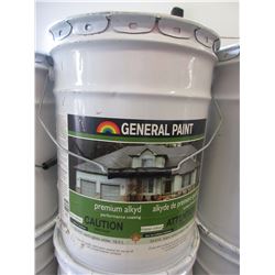 5 GALLON PALE OF GENERAL PAINTS PREMIUM ALKYD PERFORMANCE COATING PAINT