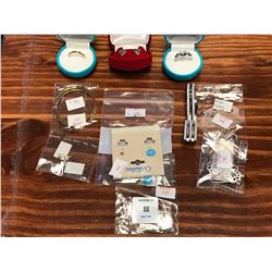 10 PIECES ASSORTED  STERLING JEWELLERY, PENDANTS, EARRINGS, PRECIOUS STONES, ETC,