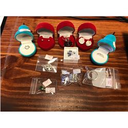 10 PIECES ASSORTED  STERLING JEWELLERY, PENDANTS, EARRINGS, PRECIOUS STONES, ETC,