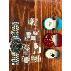 10 PIECES ASSORTED  STERLING JEWELLERY, PENDANTS, EARRINGS, PRECIOUS STONES, ETC,