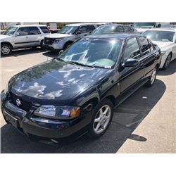 2002 NISSAN SENTRA SE-R, 4DR  SEDAN, BLACK, VIN # 3N1AB51D02L708139
