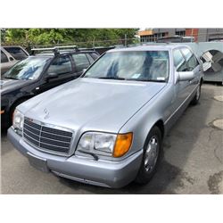 1992 MERCEDES 500, GREY, 4DRSD, GAS, AUTOMATIC, VIN#WDBGA51E4NA078395, 138,485KMS,
