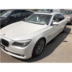 2010 BMW 750LI, WHITE, 4 DOOR SEDAN, GAS, AUTOMATIC, VIN#WBAKC8C57AC430742, 114,808KMS,