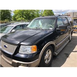 2004 FORD EXPEDITION, BLACK, 4 DOOR SUV, GAS, AUTOMATIC, VIN#1FMFU18L34LA64536, 291,878KMS,