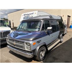 1988 CHEVROLET G20, 7 PASS VAN, GREY, VIN # 2GBEG25K3J4132461