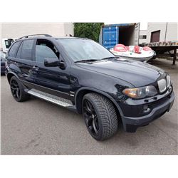 2006 BMW X5, 4DRSW, BLACK, GAS, AUTOMATIC, VIN#5UXFA93576LE84423, 131,591KMS **REBUILT**,