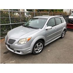 2006 PONTIAC VIBE, GREY, HATCHBACK, GAS, AUTOMATIC, VIN #5Y2SL65896Z423195, 172,031KMS,
