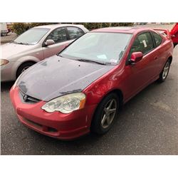 2002 ACURA RSX, 2DR COUPE, RED, VIN # JH4DC538X2C807150
