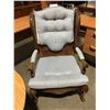 Image 2 : BLUE UPHOLSTERED WING BACK ARM CHAIR
