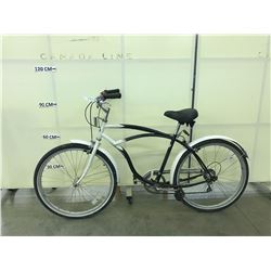 BLACK AND WHITE INFINITY 6 SPEED CRUISER BIKE