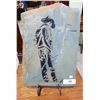 Image 1 : COWBOY ETCHED STONE ON STAND