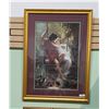 Image 1 : GILT FRAMED PRINT OF LOVERS ON SWING