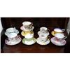 Image 1 : LOT OF 9 ENGLISH BONE CHINA TEACUPS/SAUCERS