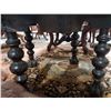 Image 2 : ANTIQUE HIGHLY CARVED FIGURAL TABLE W/COPPER INSET