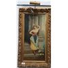 Image 1 : ORNATE GILT FRAMED ILLUMINATED OIL ON CANVAS SIGNED J. RODIER 1881