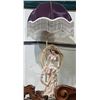 Image 1 : FIGURAL TABLE LAMP W/PURPLE SHADE