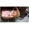Image 1 : VINTAGE WICKER DOLLY CARRIAGE