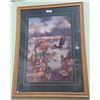 Image 1 : FRAMED, SIGNED EAGLE & COUGAR PRINT