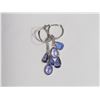 Image 1 : 14KT. WHITE GOLD GENUINE TANZANITE (95CT) HOOP EARRINGS. APPRAISED $3450