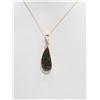Image 1 : 10KT. GOLD NATURAL AMMOLITE AND DIAMOND (0.09CT) NECKLACE HAND CRAFTED IN CANADA. APPRAISED $1800