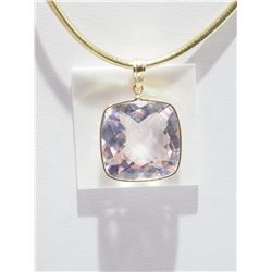 14KT. GOLD LARGE ROSE DI FRANCE LARGE STONE  (13.5CT) PENDANT HAND CRAFTED IN CANADA  ON  CORD