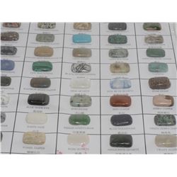 CHART OF 50 NATURAL GEMSTONES WITH SAMPLES. RETAIL $400