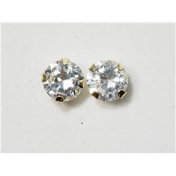 14K GOLD CUBIC ZIRCONIA STUD EARRINGS, RETAIL $200