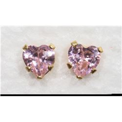 PINK CUBIC ZIRCONIA SCREW BACK STUD EARRINGS MADE IN CANADA , RETAIL $200