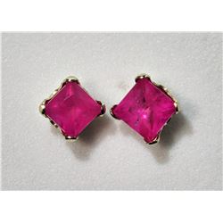 14K GOLD RUBY(0.37CT) (JULY BIRTHSTONE) EARRINGS, RETAIL $300