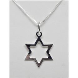 STERLING SILVER STAR OF DAVID PENDANT NECKLACE RETAIL $120