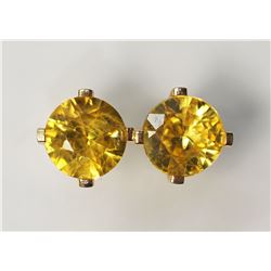 14KT YELLOW GOLD YELLOW SAPPHIRE (SEPTEMBER BIRTHSTONE) EARRINGS RETAIL $250