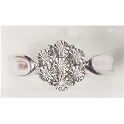 STERLING SILVER 7 DIAMOND RING RETAIL $250