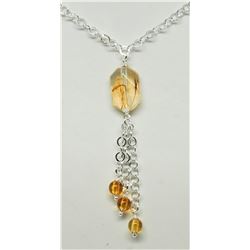 STERLING SILVER GENUINE GEMSTONES NECKLACE RETAIL $250