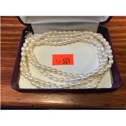 GENUINE FRESH WATER PEARL NECKLACE WITH STERLING CLASP RETAIL $200