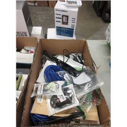 INSIGNIA MICRO USB CHARGING CABLES/HDTV ADAPTERS/LARGE LOT OF ASSORTED ELECTRONIC CABLES & AC