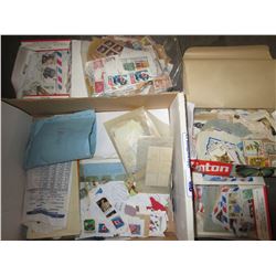 BOX OF WORLD STAMPS & PHOTO NEGATIVES